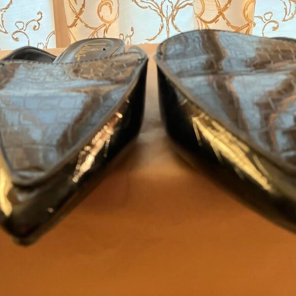 Lulus Joelle Croc Black Loafer Slides Size 8.5 NWOT - Picture 3 of 10